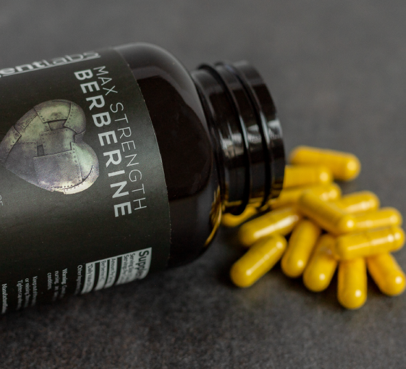 berberine bottle and capsules