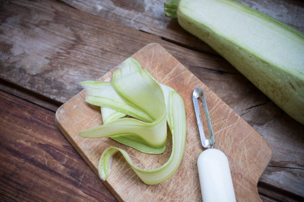 thin strips zucchini noodles