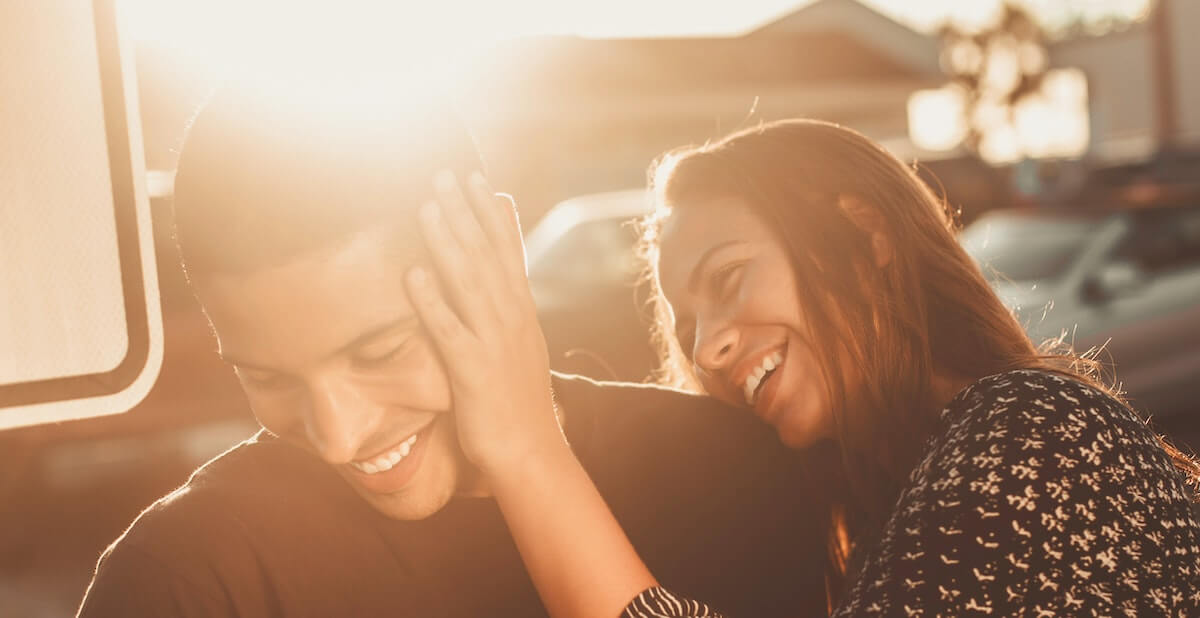 couple being playful 