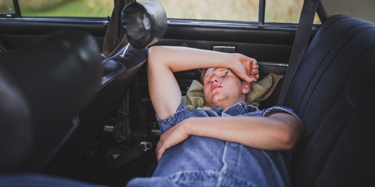 quick snooze in the car